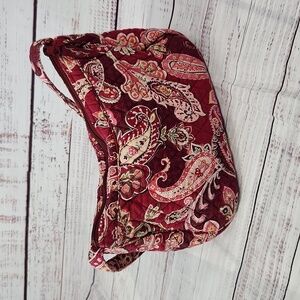 Vera Bradley Quilted Paisley Shoulder Bag in Burgundy and Pink